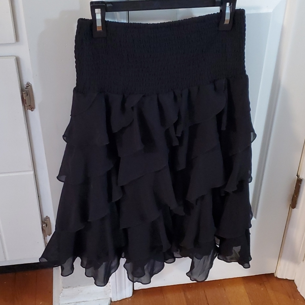 Black ruffle skirt